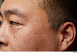 Man Asian Chubby Face Skin Textures